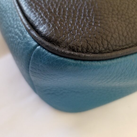 Authentic Coach Nolita 24 Navy Blue Colorblock Wristlet Top Handle Bag - Picture 6 of 9